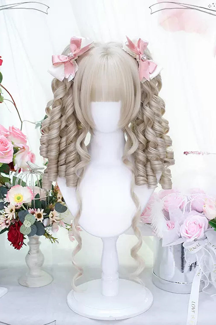 Beige Secondary Roman Curls Sweet Lolita Wigs - Beige - 1
