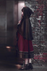 Purple/Black Trainee Magician Fake Two Piece Long Sleeves Ruffle Pleated Gothic Lolita Dress - Product - 6