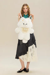 White Cute Samoyed Plush Toy Sweet Lolita Dog Backpack - Product - 5