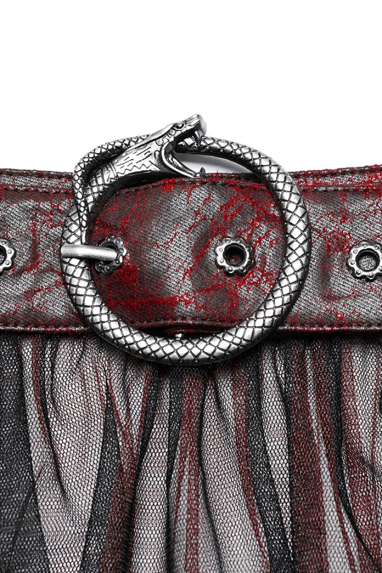 Ruffle Mesh Buckle Women's Steampunk Long Overskirt 3 Colors - Product - 16