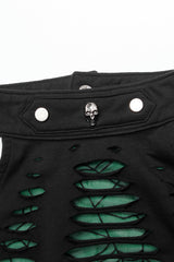 Sleeveless Spider Print Hollow Stitching Ripped Women's Steampunk Vest 3 Colors - Product - 5