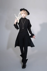 Black Vintage Medieval Prince Ouji Lolita Long Pants - Product - 4
