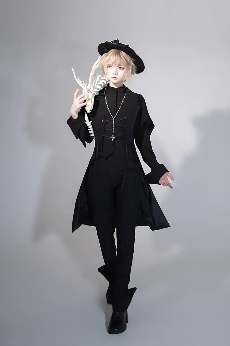 Black Vintage Medieval Prince Ouji Lolita Long Pants - Product - 4