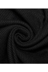 Black Elastic Square Neck Curved Split Butterfly Button Women's Gothic T-Shirt - Product - 8