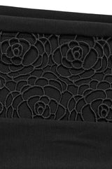 Black Floral Print Hollow Stitching Lace Slim Women's Gothic Leggings - Product - 6