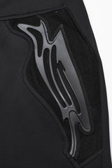 Black Leather Trim Stitching Rivet Men's Punk Pants - Product - 6