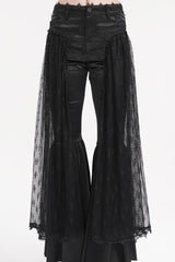 Black Crochet Lace Mesh Women's Gothic Pants - Product - 3