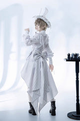White Rabbit Theater Striped Print Ouji Fashion Handsome Lolita Shorts - Product - 6