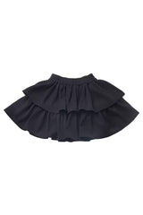 Green/Black [Moonlight Flowing] Long/Short Sleeves Ruffled Asymmetric Gothic Jirai Kei Skirt Set - Short Skirt - 12