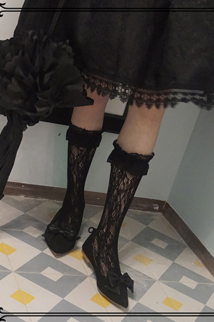 Lace Elegant Medium Classic Lolita Stockings 2 Colors - Product - 3