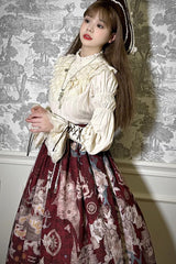 Pirate Series Navigation Treasure Hunting Guide Stand Collar Embroidery Lolita Blouse 3 Colors - Product - 9