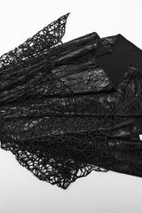 Black Cheongsam Collar Fishtailed Hollow Women's Gothic Dress - Product - 7