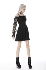 Black Sexy Off Shoulder Lace Long Sleeves Lace-Up Women's Gothic Graduation Dress - Product - 2