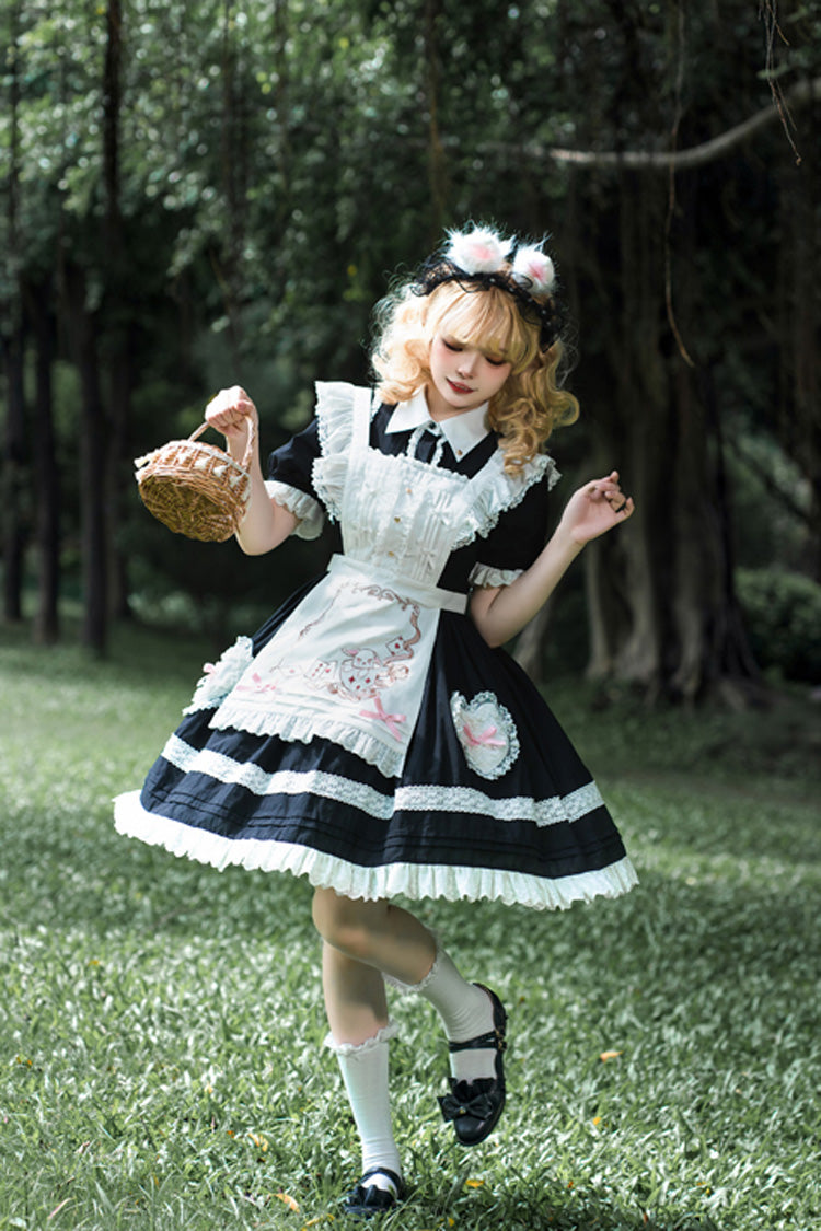 Black Meet Alice Long Sleeves Ruffle Lace Sweet Princess Lolita Jsk Dress - Product - 3