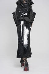Black Cut-Out Irregular Zippered Women's Punk Long Skirt - Product - 12