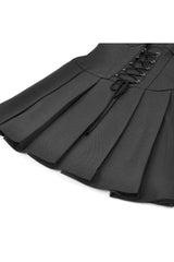 Black Sleeveless Cut-Out Cobweb Sheer Mesh Lace-Up Women's Punk Mini Dress - Product - 14