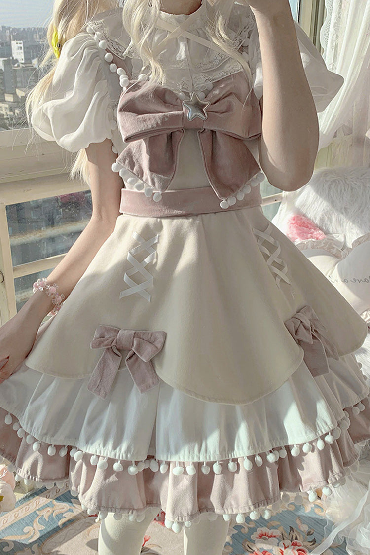Multicolor Confession Function Series Bowknot Woolen Sweet Lolita JSK Dress 5 Colors - Product - 10