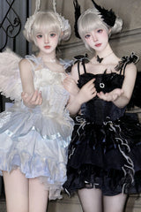 Wings Arrival Multi-layer Ruffle Bowknot Ballet Style Sweet Elegant Lolita Jsk Dress 3 Colors - Product - 11