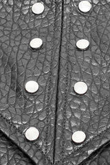 Black Sleeveless Faux Leather Detailed Men's Punk Vest - Product - 6
