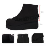 Round Toe Ruffle College Style Lolita Platform Boots - Product - 5
