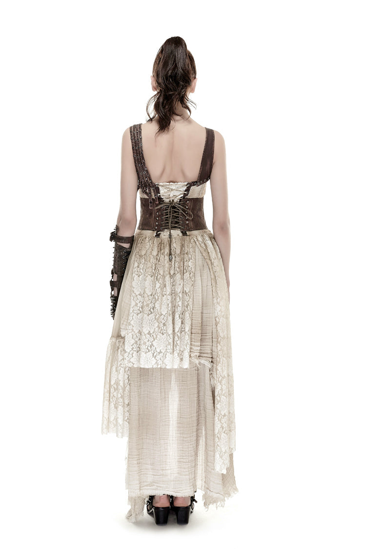 Brown Metal Nails Metal Hasp Decoration Womens Steampunk Girdle - Product - 6