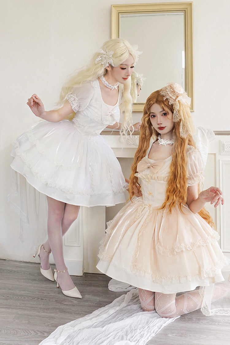 Moonlight Symphony Cardigan Bowknot Sweet Elegant Princess Lolita Jsk Dress 2 Colors - Product - 7