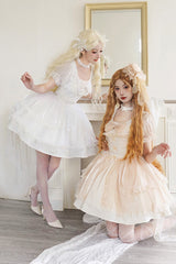 Moonlight Symphony Cardigan Bowknot Sweet Elegant Princess Lolita Jsk Dress 2 Colors - Product - 7
