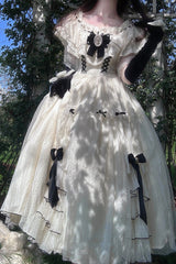 Ivory Off Shoulder Bowknot Sweet Elegant Princess Lolita Dress - Product - 7
