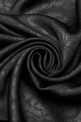 Black Stand Collar Long Sleeves Ruffle Embroidery Lace-Up Plunging Rose Men's Gothic Blouse - Product - 8