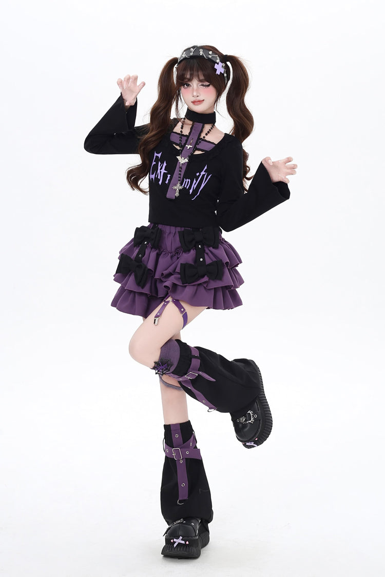 [Kozaya Nana] Triple-Layered Ruffle Bowknot Sweet Japanese Lolita Skirt 2 Colors - Product - 12