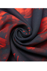 Black/Red Layered Irregular Skirt Pattern Printing Decoration High Waist Chiffon Women's Punk Skirt - Product - 9
