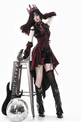 Black/Red [Chief Assassin] Lace-Up Gothic Ouji Lolita Set - Product - 3