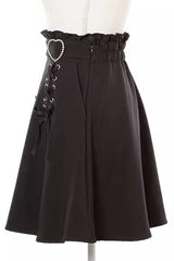 Heart Shape Decoration Bowknot Sweet Jirai Kei Skirt 2 Colors - Product - 6