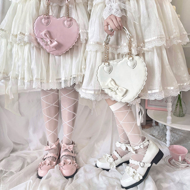 Sweet Ruffle Bowknot Japanese Lolita Shoes 15 Colors - Product - 26