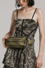 Military Rivets Women's Steampunk Shoulder Bag 2 Colors - Green - 8