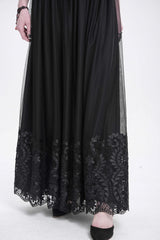 Black Stitching Floral Mesh Women's Gothic Skirt - Product - 13