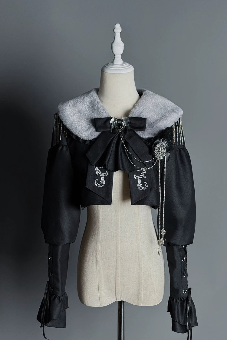 Black [Gothic Night Butler] Double-breasted Gothic Lolita Bustier Suspender Dress - Coat(Only) - 10