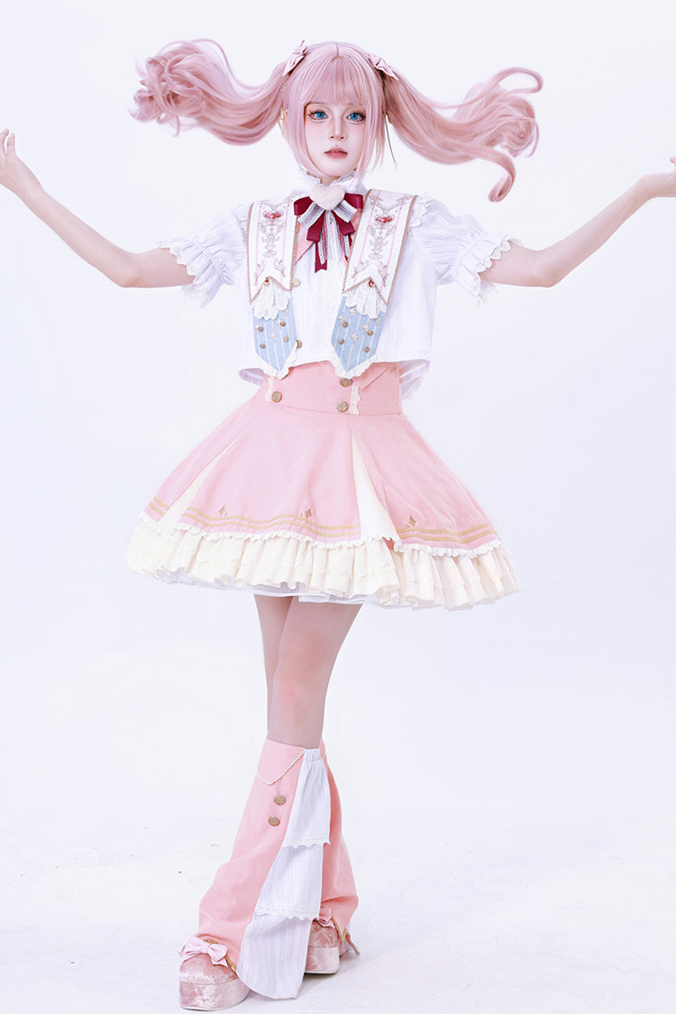 Pink [Messenger of Heaven] Ruffle Sweet Princess Lolita Skirt - Product - 7