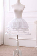 Four Layers Birdcage Fishbone Style Lolita Petticoat 2 Colors - White - 2