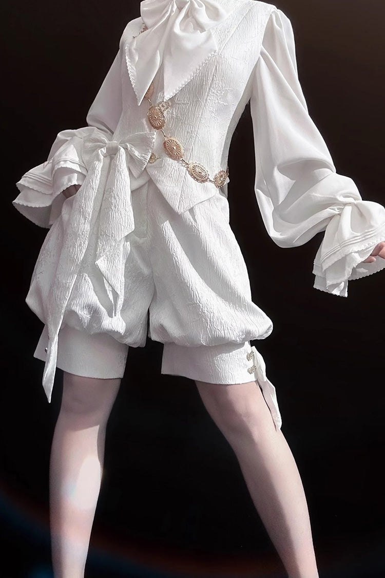 White Rabbit Hunting White Moonlight Edition Vintage Ouji Fashion Lolita Vest - White - 1