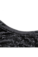 Black Embossed Ruffled Lace Splice Women's Punk Shorts - Product - 13