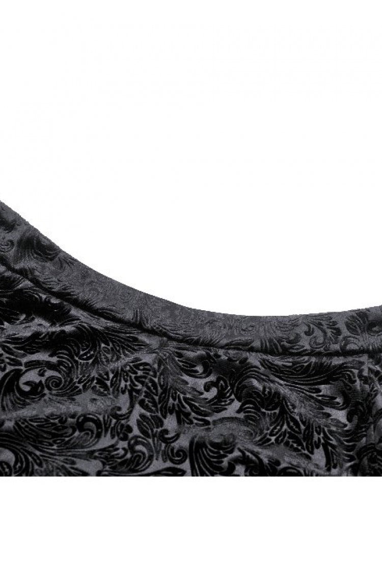 Black Embossed Ruffled Lace Splice Women's Punk Shorts - Product - 13