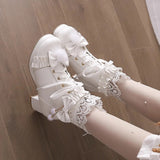 Bowknot Stitching Lace Sweet Gorgeous Lolita Boots 3 Colors - Product - 6