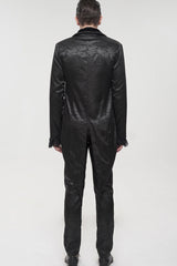 Black Gothic Bright Pattern Printed Decoration Swallowtail Men's Coat - Product - 12