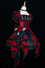 [Spring Overture] Square Collar Short Sleeves Ruffle Cardigan Bowknot Lace Sweet Elegant Lolita Skirt Set 4 Colors - Product - 8