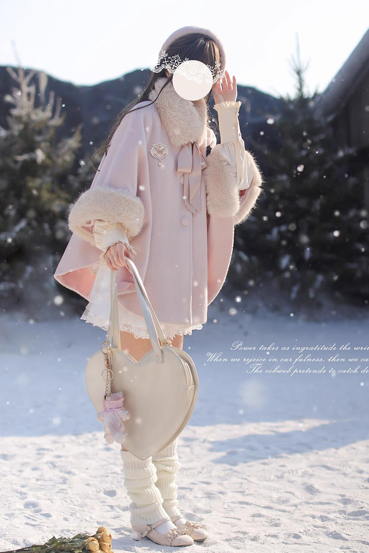Pink [Bella] Long Sleeves Single Breasted Sweet Lolita Woolen Coat - Product - 6