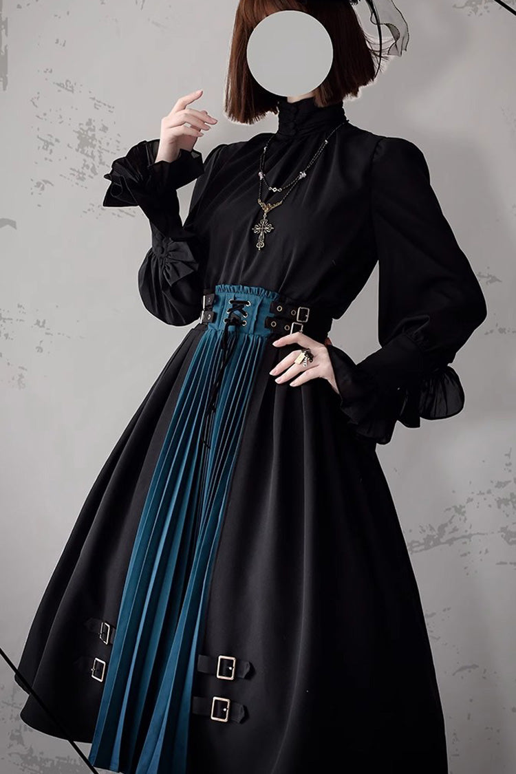 Black/Blue Dawn Keeper Lolita Skirt - Product - 4