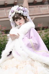 [Snowflake Ballad] Sweet Princess Fur-Collar Lolita Coat Cloak 7 Colors - Product - 11