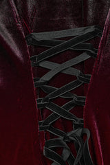 Black/Red Doll Collar Long Sleeves Gradient Embroidery Women's Gothic Prom Dress - Product - 8