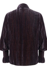 Black And Red Velvet Lantern Sleeves Loose Mens Gothic Blouse - Product - 6